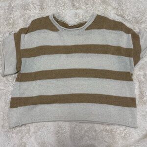 Striped Short Sleeve Sweater